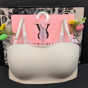 Victoria's Secret Bare Comfort Wireless Push Up Strapless Bra 32DD Marzipan